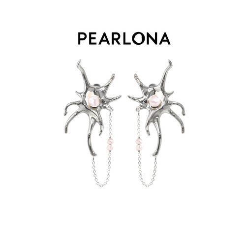PEARLONA神经循环巴洛克珍珠耳环