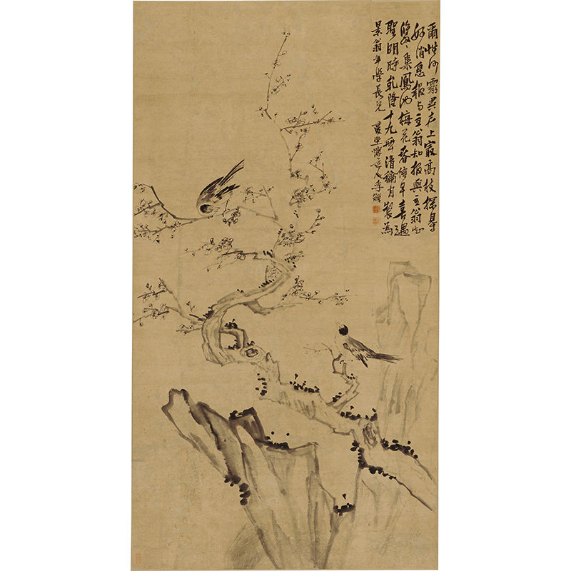 古代名画扬州八怪李鳝喜上眉梢图国画写意花鸟画微喷字画装饰画