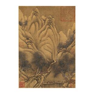 名画复制宋画小品燕肃关山积雪图国画雪景山水微喷教学临摹装饰画
