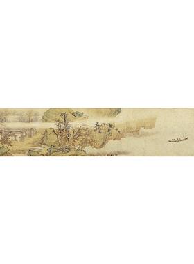 传世名画高清复制明代仇英夜游赤壁图国画山水人物艺术微喷装饰画