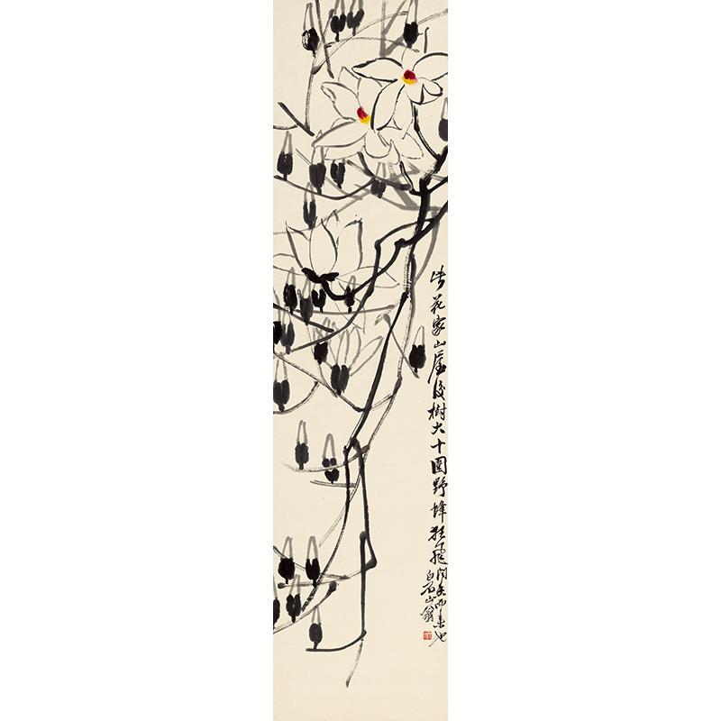 1:1齐白石荷花大写意花鸟画国画艺术微喷古代名画复制品装饰画图片