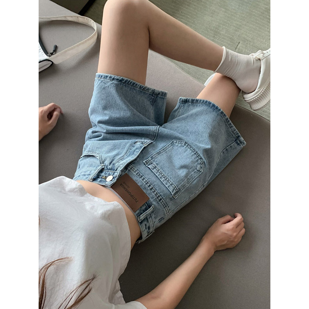 高腰阔腿牛仔短裤女夏薄款宽松五分裤胖妹妹大码夏装显瘦a字裤子