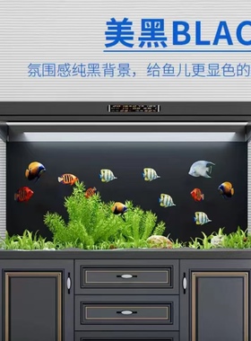 PVC加厚静电无胶鱼缸背景贴膜