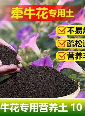 牵牛花爬藤植物专用土料花苗发芽营养土盆栽地栽喇叭花开花肥家用