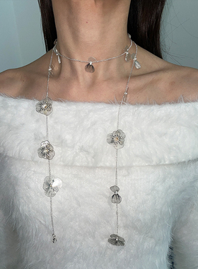 小众设计多种戴法花朵项链