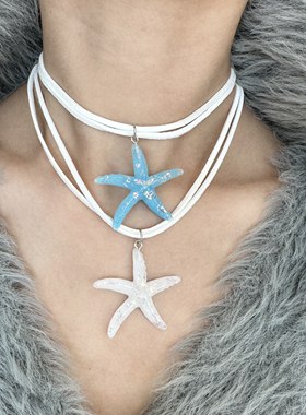 波西米亚复古风海星吊坠项链