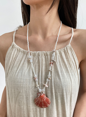 波西米亚风天然贝壳项链