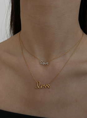 轻奢闪钻ins辣妹金色锁骨链