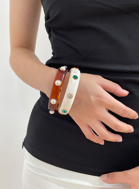 波西米亚风贝壳宽边手镯