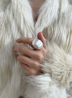 法式复古中古风银色开口戒指