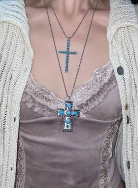 波西米亚民族风绿松石项链