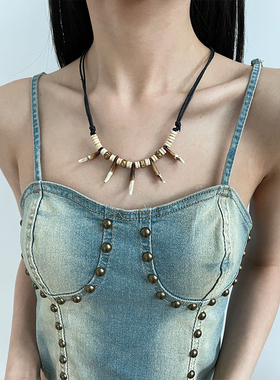 复古部落废土风手工串珠项链
