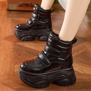 ZFCQ新款厚底内增高雪地靴女款防水2026冬季加绒加厚保暖北方棉鞋