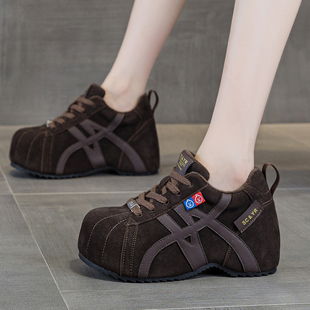 ZFCQ新款单里隐形增高厚底勃肯鞋女款松糕2026春秋松糕防水台休闲