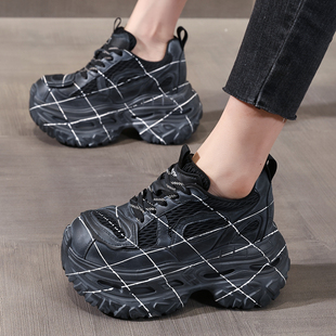 2026春夏单里舒服高跟真皮 女款 ZFCQ香港厚底时尚 丑萌内增高老爹鞋