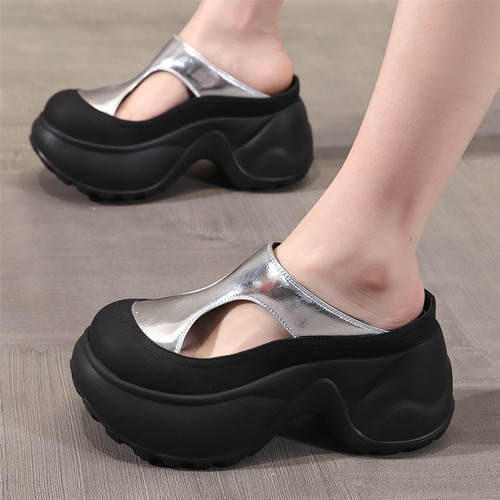 ZFCQ香港新款厚底增高拖鞋女夏