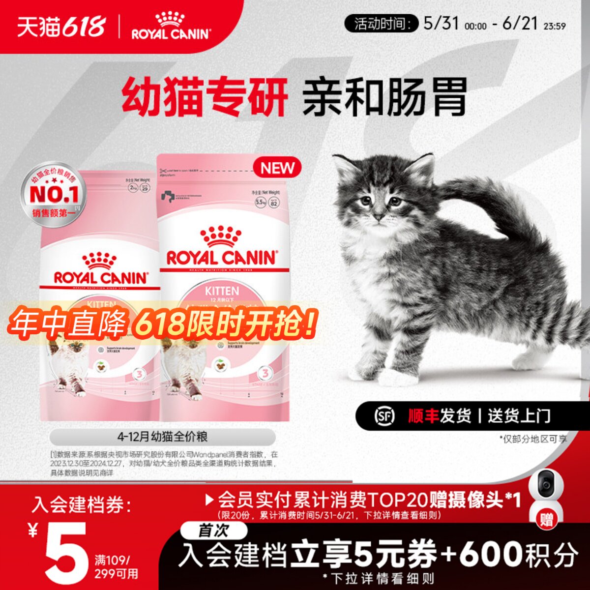 皇家猫粮通用幼猫粮K36/5.5KG英短幼猫猫粮全价粮营养粮官方正品