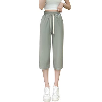 速干冰丝阔腿裤女九分2025夏季