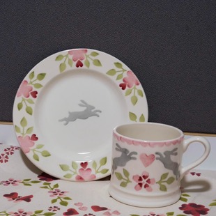 手作陶瓷釉下彩复古花家餐具好看杯盘子Emma餐盘6.5寸甜品点心盘