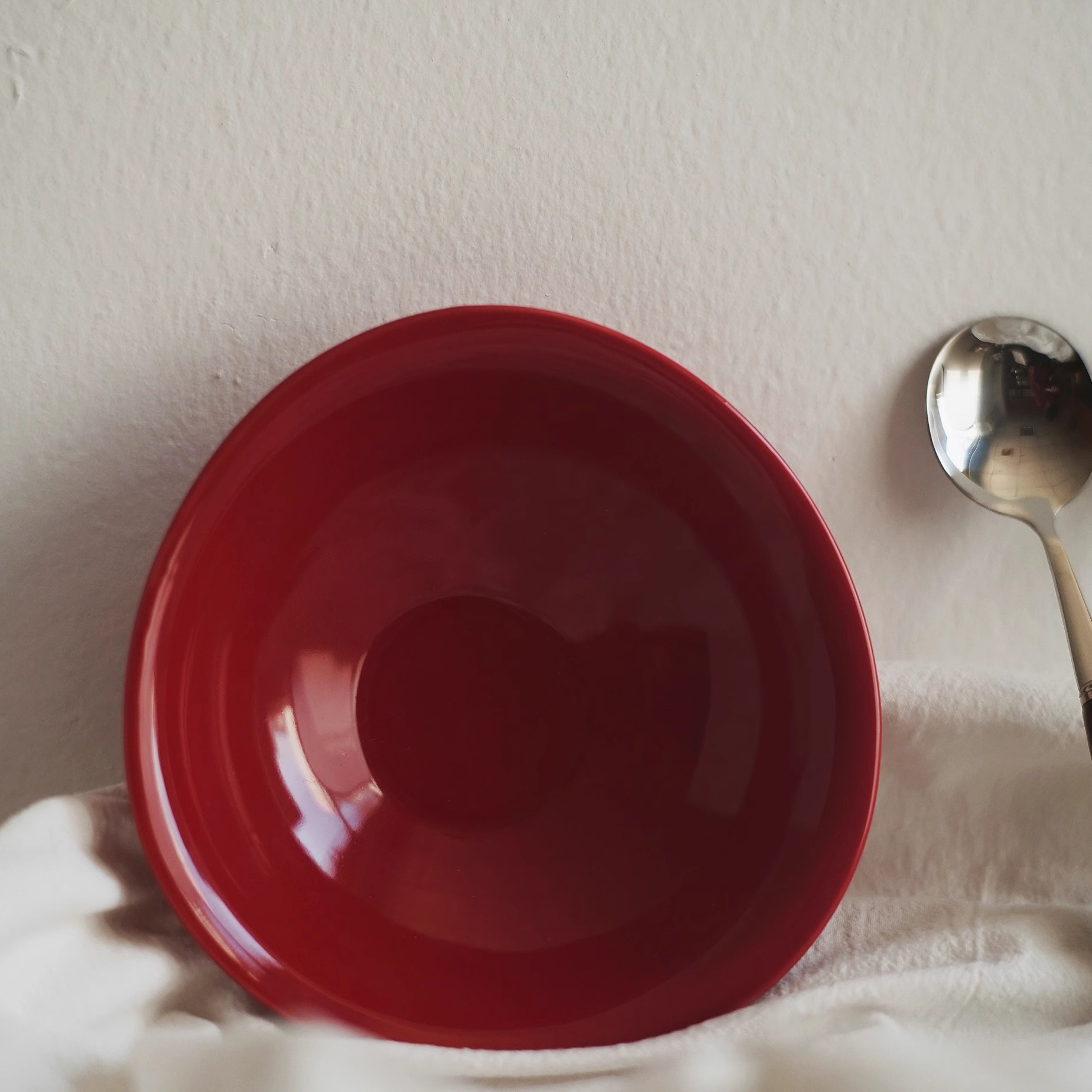 法国釉下彩奇特高颜值彩色陶瓷拉面碗沙拉碗红色家用吃饭碗深汤碗