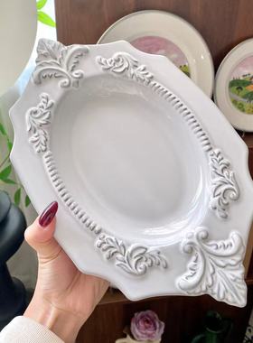 astier de villatte法国黑陶土cube咖啡碟杯碟甜品菜碟水果盘子碗