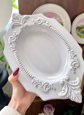 astier de villatte法国黑陶土cube咖啡碟杯碟甜品菜碟水果盘子碗