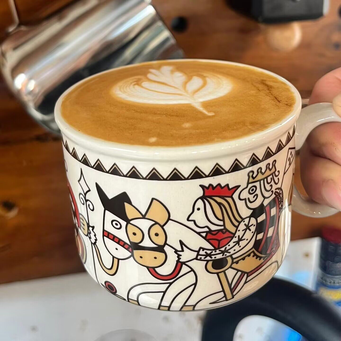 现货釉下彩绝版限定款好看外贸高颜值国王带盖陶瓷碗马克杯咖啡杯