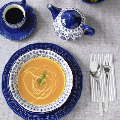 zarahome原单大号陶瓷水果盘客厅创意果盘家用高档茶几简约浮雕盆