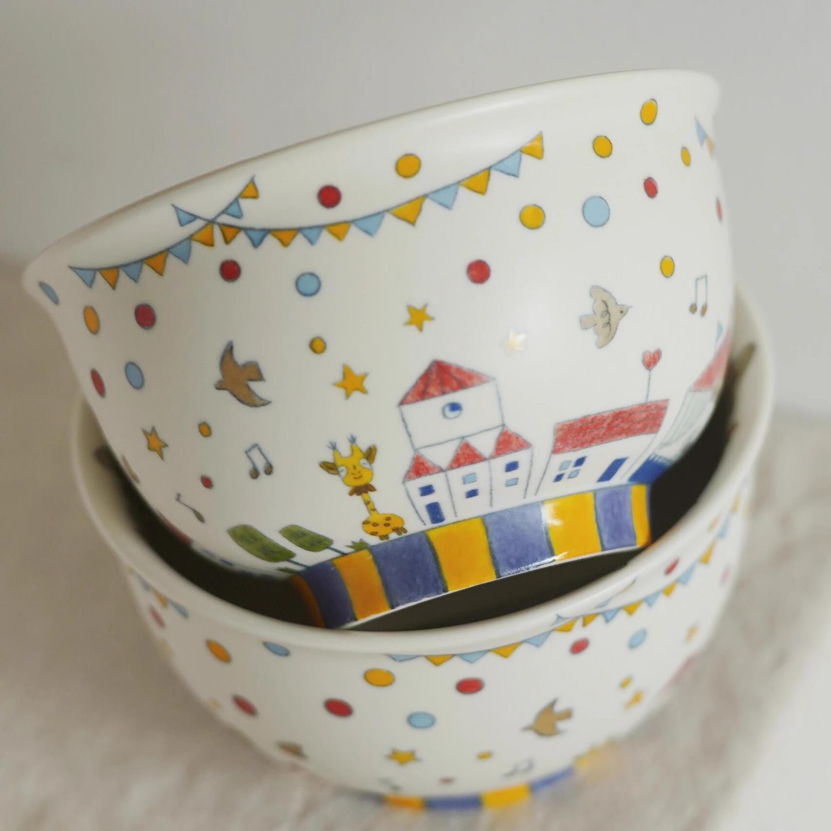 景德镇日式粗陶饭碗家用面碗汤碗复古餐具沙拉碗盘子拉面碗大碗