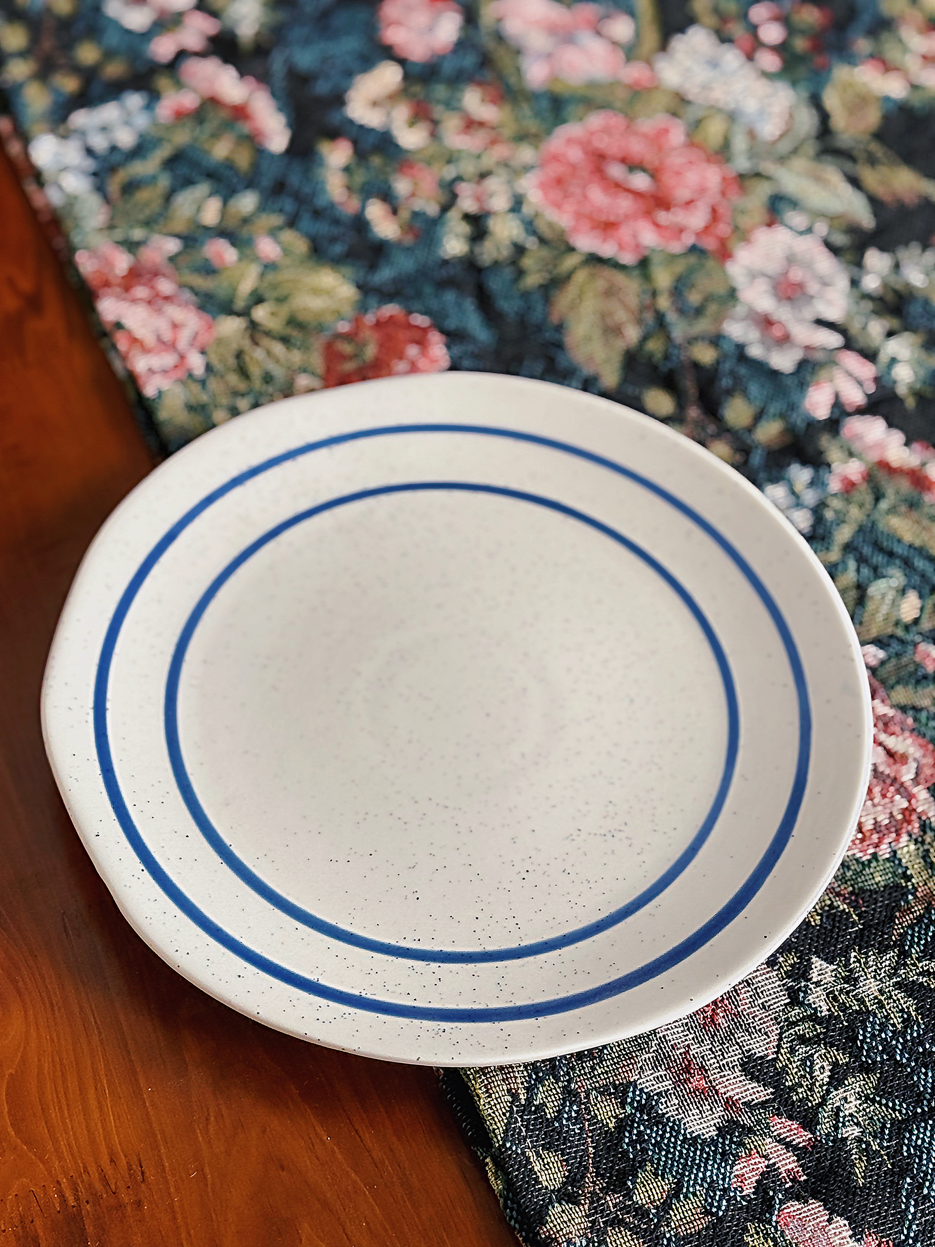 简约粗陶黑线餐具点心盘分格盘子减脂餐盘百搭沙拉盘子早餐盘菜盘