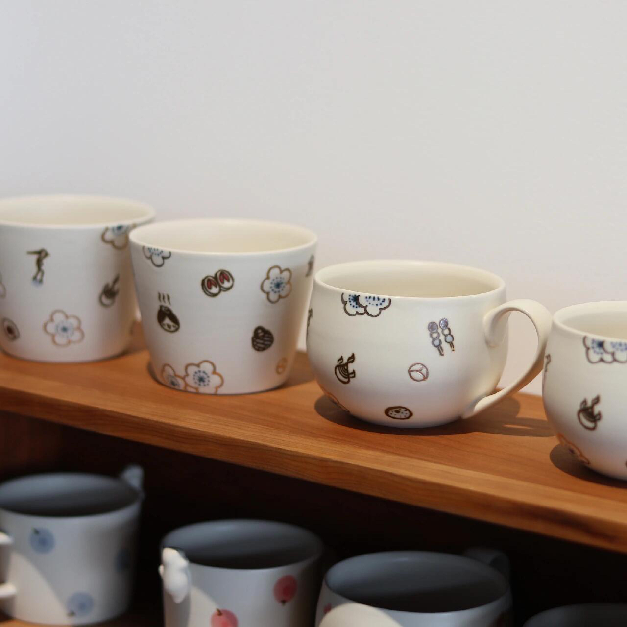 日本独家作家手绘陶瓷描金温泉梅花蛋杯日式和风茶杯随手杯咖啡杯