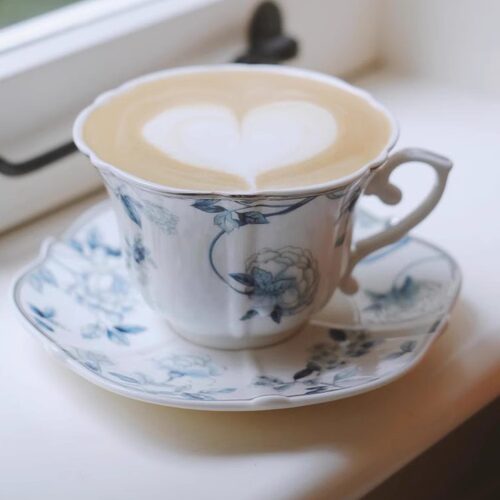 陶瓷骨瓷花茶杯小奢华茶杯咖啡杯