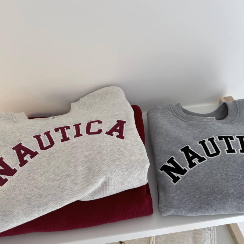 冬加绒刺绣立体字母 简约韩系百搭摇粒绒圆领卫衣 慵懒感短款上衣