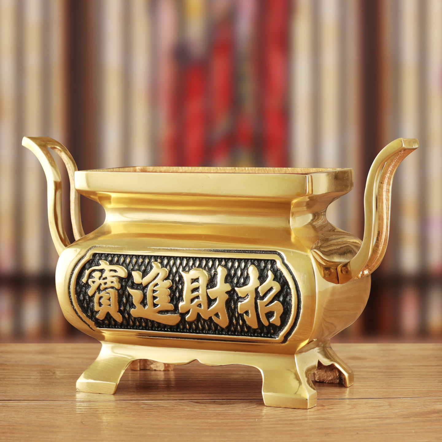 鼎式香炉 供香上香家用 全铜室内烧香的长方形铜炉关公古风香炉鼎,家居饰品,香薰炉,淘宝优惠券,粉丝福利购,淘宝优惠卷