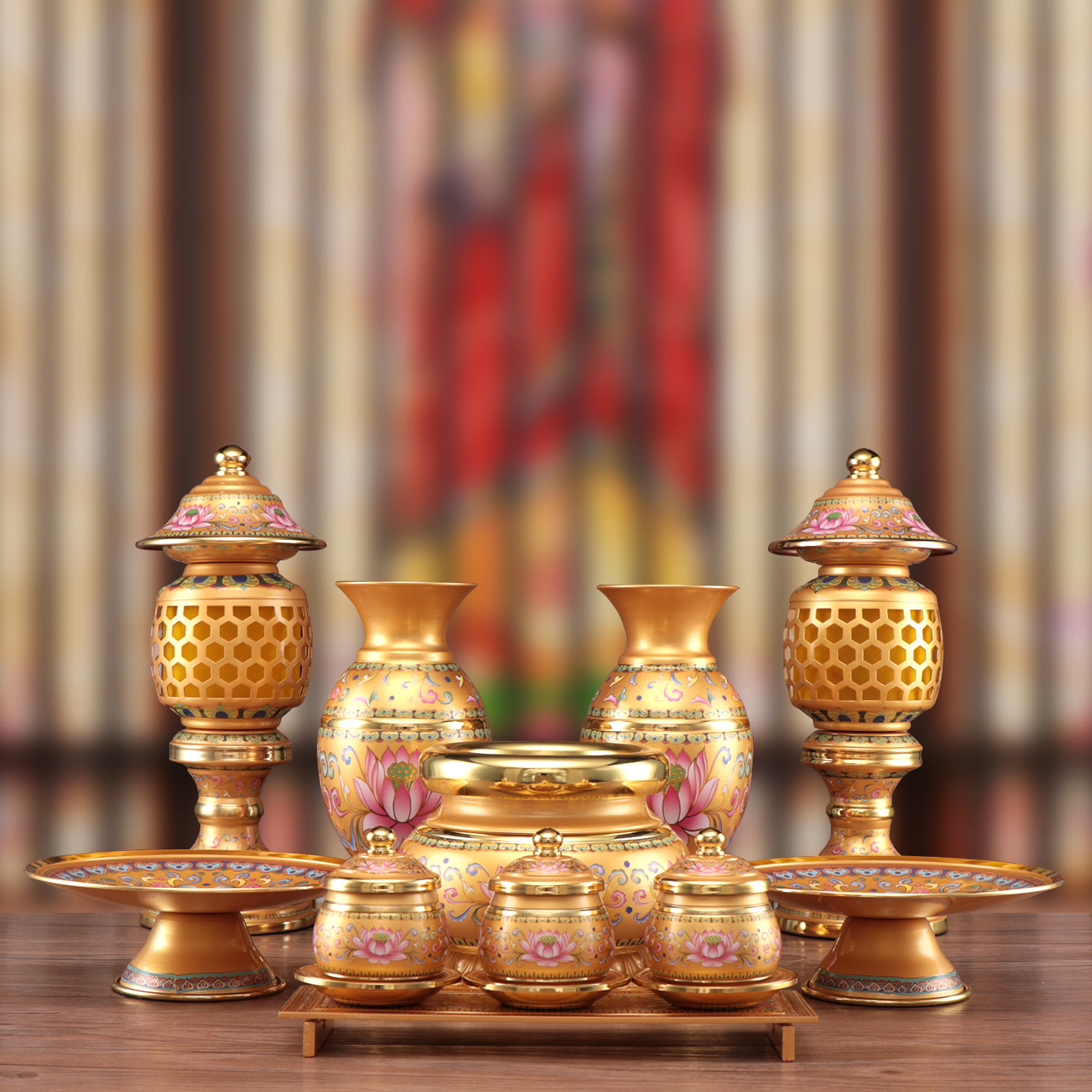 珐琅彩佛具用品大全供奉供具供佛杯供水杯香炉供盘花瓶供奉灯摆件,家居饰品,装饰摆件,淘宝优惠券,粉丝福利购,淘宝优惠卷