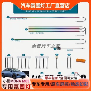 适用于24-25款小鹏MONA M03专用氛围灯主动式动态光影音乐律动