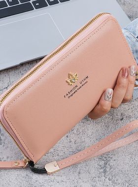 钱包女款2025新款大容量拉链皮夹手机包简约时尚钱夹多功能手拿包