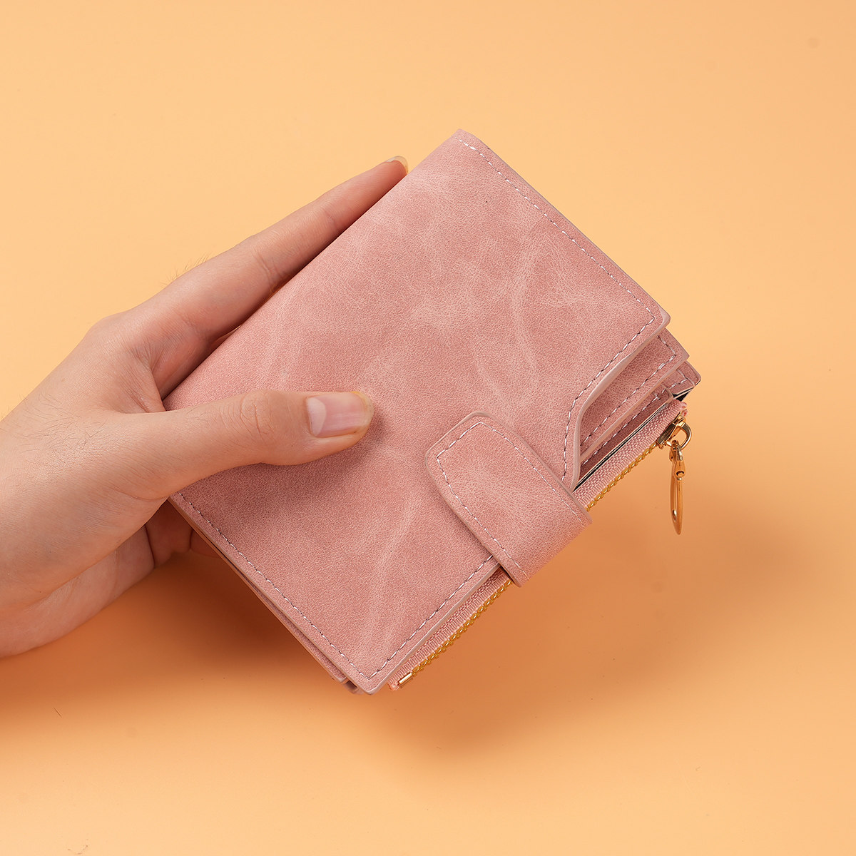 新款女士钱包短款拉链钱夹韩版百搭零钱包简约多卡位搭扣卡包钱包,箱包皮具/热销女包/男包,钱包,淘宝优惠券,粉丝福利购,淘宝优惠卷