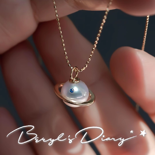 流星花园|18k金真钻蓝宝石土星定制吊坠Beryl's Diary