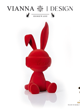 VIANNA高档陶瓷萌兔摆件乔迁礼物