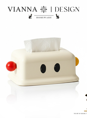 VIANNA丨趣味·AFSV可爱萌趣陶瓷纸巾盒桌面奶油风抽纸盒纸巾收纳