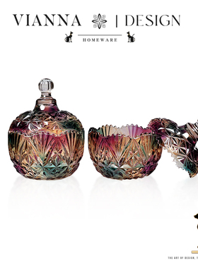 VIANNA丨糖晶·UISH高档精致玻璃储物盒家用客厅零食干果盒摆件