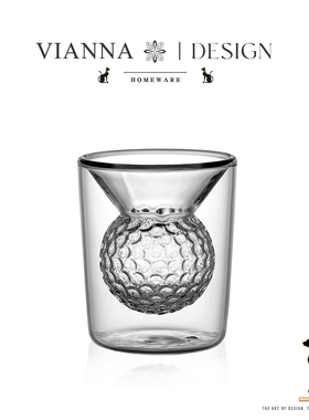 VIANNA丨高尔夫·NINP个性酒杯双层隔热玻璃杯男士威士忌酒杯礼物