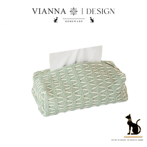 VIANNA日式棉麻布艺纸巾盒