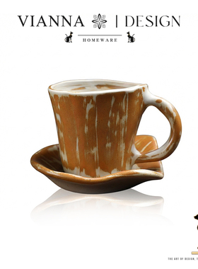 VIANNA丨荷叶·GSBS日式侘寂风陶瓷咖啡杯小容量浓缩美式拿铁杯子