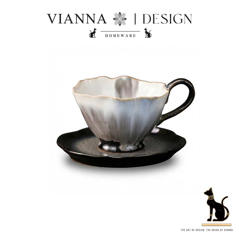 VIANNA丨雾屿·GISJ艺术感窑变咖啡杯碟高级陶瓷拿铁杯下午茶杯子