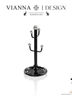 VIANNA丨黑银·ESDK高颜值杯子收纳架家用水杯倒挂架桌面置物架子