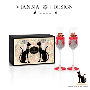 VIANNA | 佳偶·ARWF设计款手工diy敬酒杯玻璃香槟杯闺蜜新婚礼物