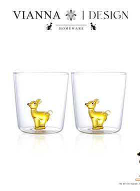 VIANNA丨诗韵·DEWG创意立体卡通玻璃杯家用耐热水杯果汁杯牛奶杯