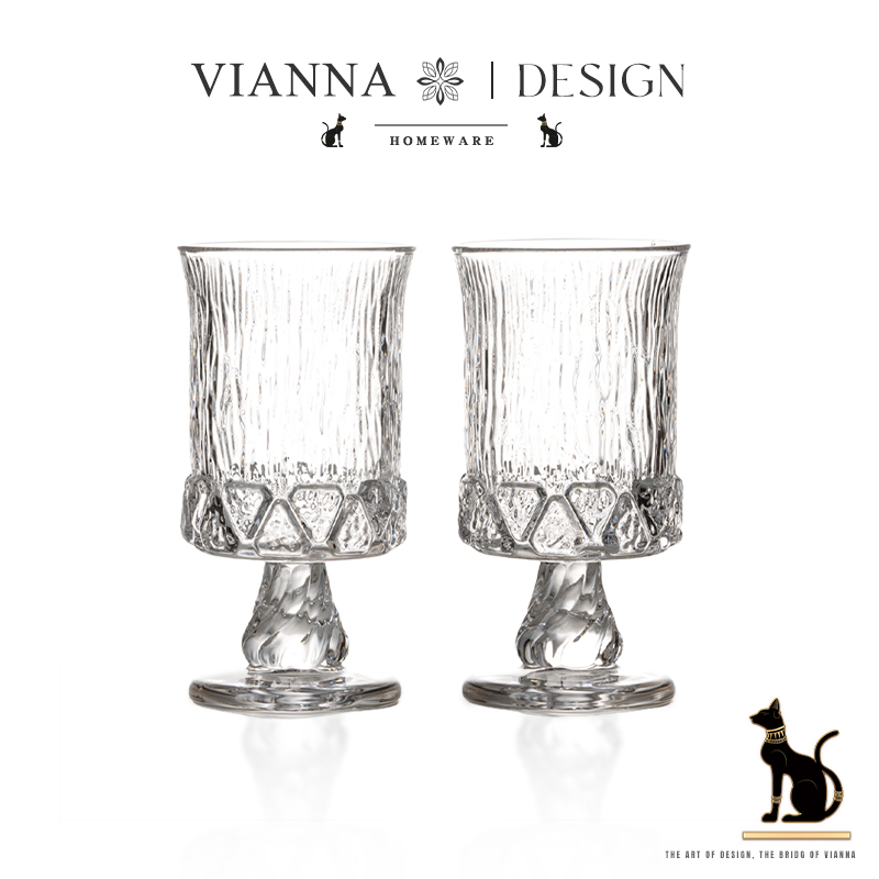 VIANNA北欧宫廷高脚杯冰川玻璃杯
